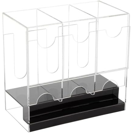 Booster Pack Dispenser - Acryl Booster Karten Organizer mit drei Fächern, Deck Storage Display, Transparent Collector Case, Karton Pack Protector für Trading Games | Für Desktop Co