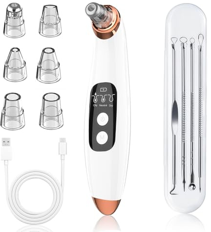 Blackhead Remover Vacuum for Facial Cleansing, 6 Interchangeable Heads