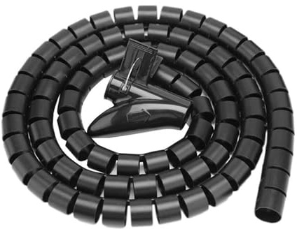 Tubo avvolgicavo a spirale, Avvolgicavo flessibile a spirale da 1 m, organizer for cavi multicolore, protezione for cavi(10mm-Black)