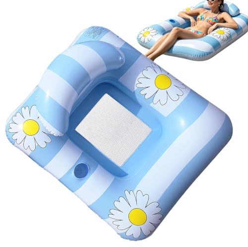 Hamaca inflable de agua | PVC piscina colchón de aire | isla de natación | Piscina flotante para adultos | Tumbona de agua, mar, vacaciones | Sillón de baño portátil inflable para el mar