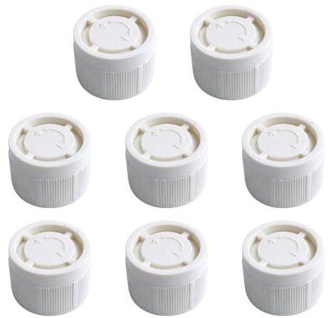 Manual Radiator Cap X 1.5 34 Mm White Thermostat Replacement Covers 8 Pack with Ribbed Grip for Heating Maintenance, Repair, and Home Use