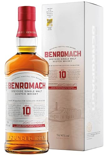 Benromach | Speyside Single Malt Scotch Whisky | Aged 10 Years | Feine Aromen von Waldfrüchten, Himbeeren und Brombeeren | 43% Vol. | 700ml