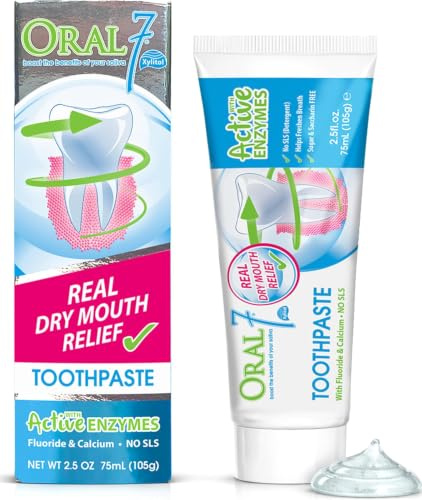 ORAL SEVEN feuchtigkeitsspendende Zahnpasta 75 ml ohne Natriumlaurylsulfat, Fluorid und Kalzium, Geschmacklos
