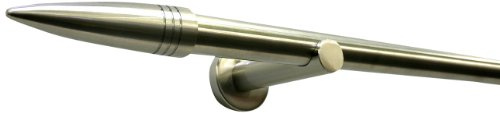 Gardinia Gardinenstangen-Set Omega, Komplettstilgarnitur inkl. Befestigungsmaterial, Länge 120 cm, Metall, Edelstahl-Optik
