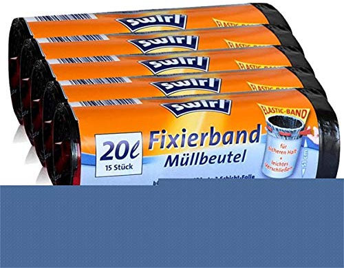 5x Swirl Fixierband Müllbeutel 20L (15 stk./Rolle)