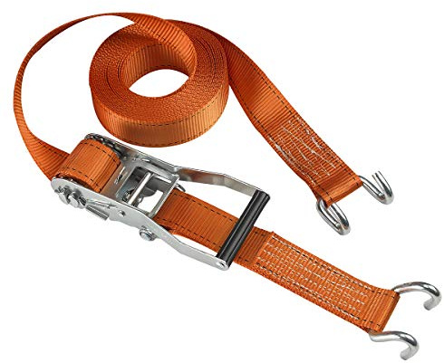 Master Lock 3260EURDAT Fast Link Spanngurt mit Ratsche und J-Haken, Orange, 9 m x 50 mm Gurt