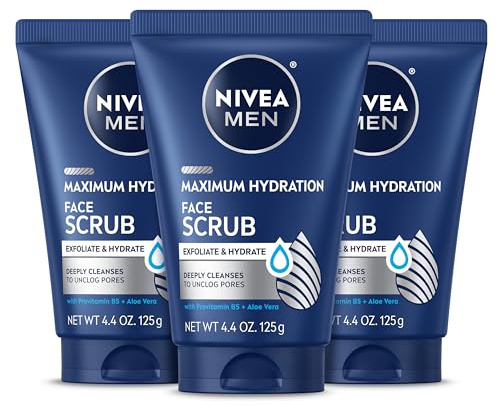 NIVEA MEN Energy Face Scrub Foaming Gel, 4.4 Ounce Tube (Pack of 3) by Nivea Men