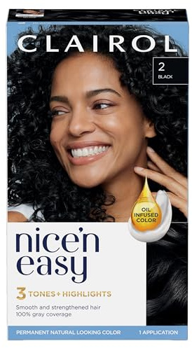 Clairol Nice'n Easy Permanent Hair Dye, 2 Black | 1 Pack