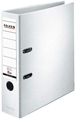 3x PP-Color Kunststoff-Ordner 8 cm breit DIN A4 weiß FALKEN | Made in Germany Kunststoffbezug außen Papierbezug innen Vegan