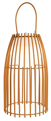 LUUK LIFESTYLE Moderne Outdoor Laterne mit hochwertiger Metallverstrebung, schlichtes Design, skandinavische Deko, Tischlampe, Gartenbeleuchtung, Terrassen Licht IP44, USB, Balkon Leuchte, Curry matt