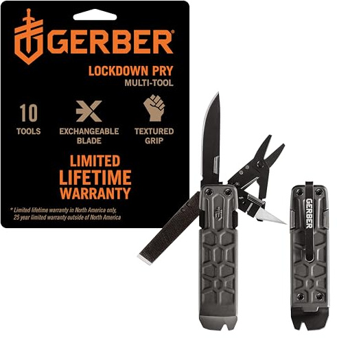 Gerber Gear Lockdown Pry Multifunktionswerkzeug, silberfarben, Silver