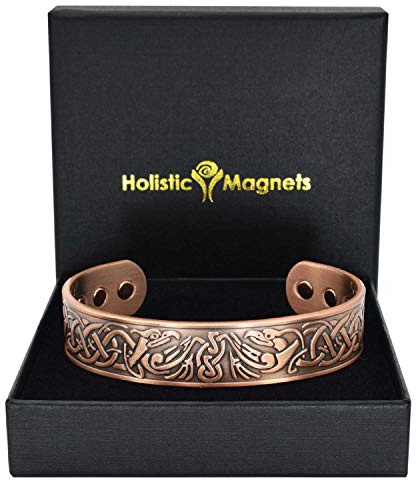 Holistic Magnets® Wikinger Kupfer Armband Groß Herren Magnetarmband Originelle Geschenke für Männer Handgelenk Gelenkheilung Magnetarmbänder (VE)-Adler (L: Handgelenk 19,5-22cm)