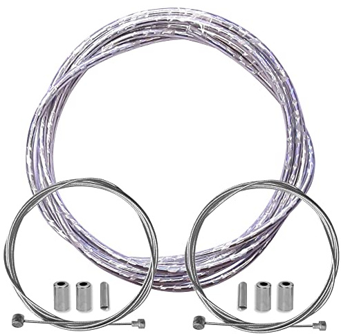 cyclingcolors Bremszughülle Bowdenzug Bremszug Hüllen 5mm mit Bremskabel Bremszug Kabelgehäuse Fahrrad MTB Rennrad City oldtimer, Laser-silber