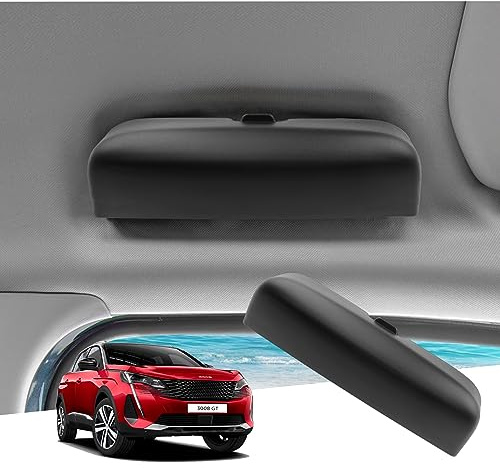 GAFAT [Verbesserte Plus] Kompatibel mit Peugeot 3008 5008 2016-2025 2026 Brillenetui Sonnenbrillenhalter, Aufbewahrungsbox Organizer Neu E-3008 e-5008 iii Zubehör, Übergröße, OEM Original (Schwarz)