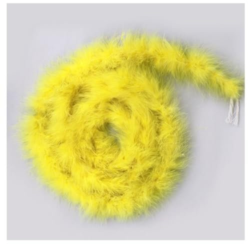 Hrlace 2 Meter Marabu Federboa Natürliche Truthah Feder Boa Flauschige Marabu Boa Feder Girlande Weihnachtsgirlande für DIY Basteln Hochzeit Weihnachten Tanzen Party Dekorationen 16g Gelb
