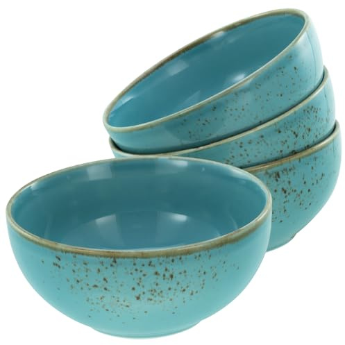 Creatable, 21679, Serie Nature Collection Water, 4-teiliges Geschirrset für 4 Personen, Buddha Bowl aus Steinzeug, spülmaschinen- und mikrowellengeeignet, Qualitätsproduktion