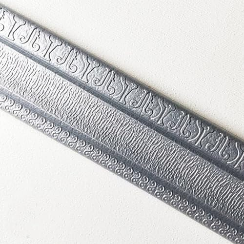 CINGHI LUSSO Borde de papel tapiz de espuma flexible autoadhesivo de 90 x 3 pulgadas, líneas de pared decorativas adhesivas 3D para el hogar, oficina, hotel, decoración de bricolaje (gris 02)