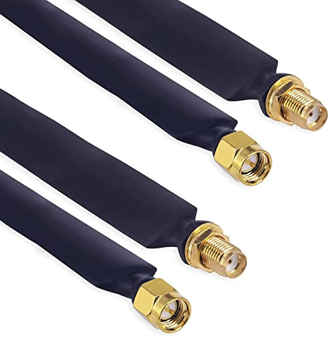 Cavo coassiale SMA ultra piatto, connettore maschio a femmina, per antenna esterna e interna, 4 m, confezione da 2 pezzi, antenna HNT/WiFi (non per TV)
