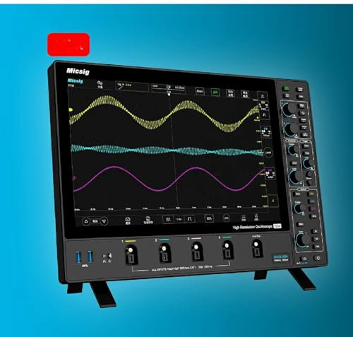 Micsig Digital Oscilloscope MDO2504/MDO3504/MDO5004 MDO 3 Series 4 Channel Lab Oscilloscopes 250 350 500Mhz Full Touch Screen Oscilloscopes kit Digital Storage Oscilloscope(MDO3504 350Mhz 4CH)