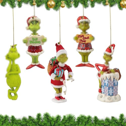 5 Stück Weihnachtsbaum Hängende Dekoration,Hängende Ornament,Weihnachtsbaumschmuck,2025 Frohe Weihnachten Ornamente für Baum,Baum Weihnachtsschmuck,Weihnachtsdeko,Xmas Decor