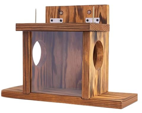 Eichhörnchen-Futterhaus – Eichhörnchen-Futterbox, Eichhörnchen-Futterstation für den Außenbereich, Nussstange, Eichhörnchen-Futterbaum, Holz-Futterstation mit nahtloser Montage