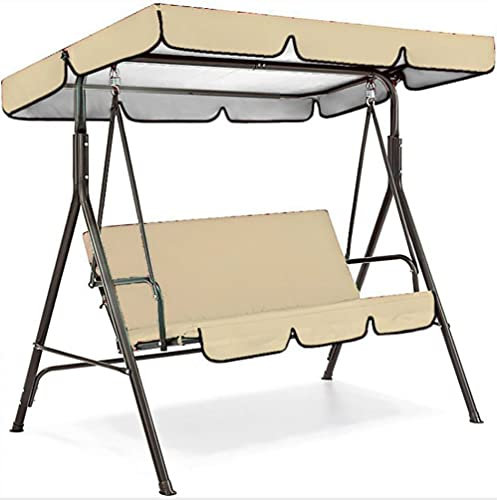 Ersatzbezug und Kissenbezug für 3-Sitzer-Schaukel, wasserdicht, 248,9 x 182,9 x 17,8 cm, Beige