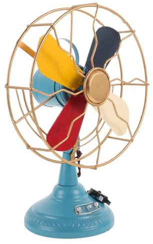 TOPBATHY modelo de ventilador retro Ventilador de mesa decorativo estatuilla de ventilador de mesa Ventilador de mesa vintage Ventilador de mesa de hierro forjado adorno de escritorio retro