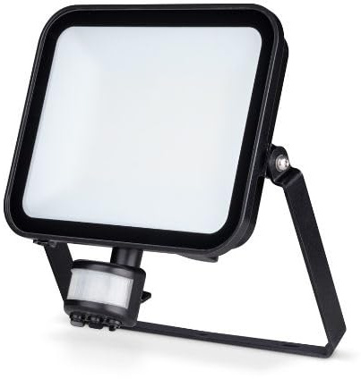 JCC Niteflood Black Metal 50W LED Floodlight with PIR, IP65