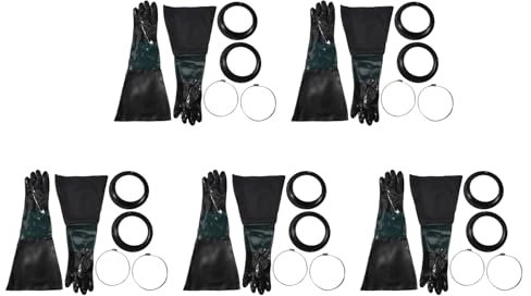 Reinscer 10X Sandblasting Gloves Sandblaster Parts 60cm with O Rings for Sandblast Cabinet