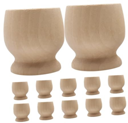 ULTECHNOVO 12pièces Porte- Naturel pour Pâques Gobelets Miniatures pour Décoration Peinture Et Support pour Œufs Durs pour Maison