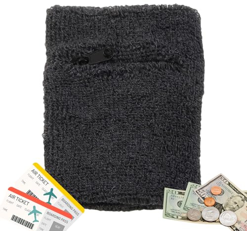 Handgelenktasche für Frauen: Handgelenktasche mit Reißverschluss, Schlüsseltasche | Mini-Sporttasche für Fitnessstudio, Wandern, Reisen, Festivals, Universitätsgebrauch, effektiv und, Schwarz