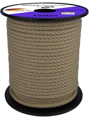 Polyhanfseil 10mm 100m – Kunsthanf Seil aus Spleitex | 3-litzig gedrehtes Tauwerk | Witterungsbeständig & UV-stabil | Natur-Optik | Polyhanf | Made in Germany