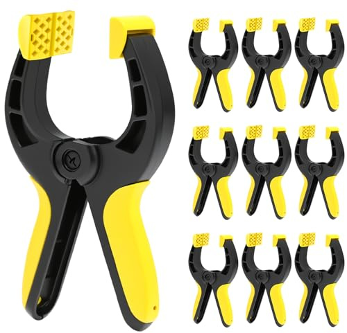 QWORK®® Lot de 8 Grandes Pince a Ressort 17CM, Envergure 70 mm, Force de Serrage 13 kg - Serre-Joints en Nylon Incassable