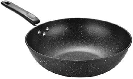 TIDTALEO Wok Antiaderente Pietra Maifan Padella per Cucina per Frittura Al e Bollitura Compatibile con Piano Induzione Facile da Ogni