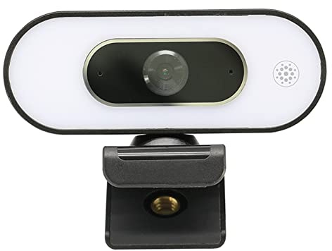 Webcam Webcam Reale 1080P Full HD Grandangolare 3 Gradi Luminosità con Microfoni e Treppiede per Videoconferenza