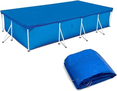 Rechteckige Schwimmbadabdeckung, Winter-Poolabdeckungsschutz mit Poolzubehör, einfache Installation für oberirdische Pools, robuste Oxford-Gewebeabdeckung, Blau