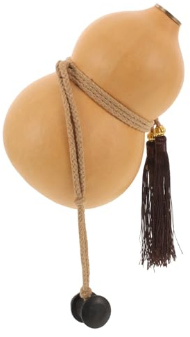 Didiseaon Tragbare Sport Wasserflasche aus Chinesischem Kürbis in Khaki mit Holzmaterial und Künstlerischem Antikem Design für Heimdekoration und Riegel