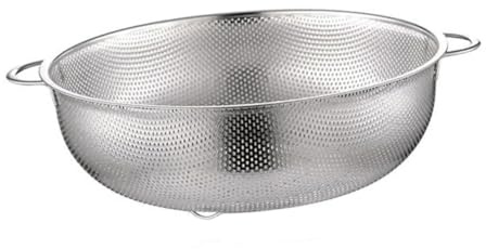 Uonlytech Stainless Steel Drain Basket Multi-purpose Fruit and Vegetable Sieve Kitchen Strainer Bowl for Washing Rice and Quick Draining Silver Design