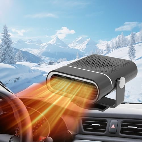 Chauffage de Voiture 12V, 150W Chauffage Dégivreur de Voiture, 2en 1Chauffage Desembuage de Voiture Dégivreurs, Chauffage Portable pour Voiture, Chauffage Voiture Allume Cigare, Réglage Libre à 360°