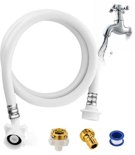 Washing Machine Hoses - Portable Connection and Supply Lines | Convenient Assembly Water Inlet Pipe, Long Universal PVC Waters Inlet Hose for Hot and Cold Water