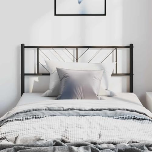 sephironlbb Ersatz-Kopfteil Metall Schwarz 100 cm, Stahl pulverbeschichtet, stabile Beine, kompatibel mit runden Rohren, ideal für Schlafzimmer, bietet Rückenlehne zum Anlehnen beim Lesen