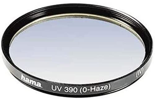 Hama Filtre UV (anti-UV Et Protection, Compensation 4X, Traitement Antireflet, Pour Objectifs D'appareils Photo 52 Mm, O-Haze, Traité) Noir