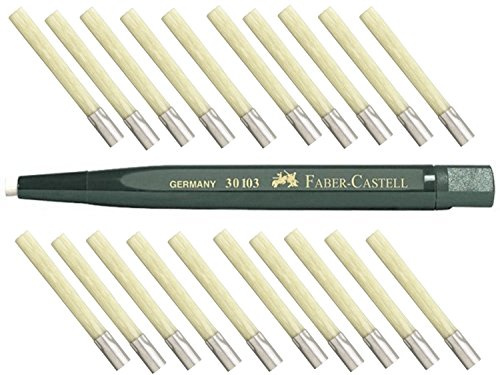 Faber-Castell vridpenna med glassuddgummi (glasfiberborste) ultimat Long-Life påfyllningsset inkl. 20 minuter! (Long Life set)