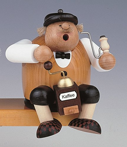 Rudolphs Schatzkiste Räuchermann Kantenhocker Kaffeesachse klein BxTxH= 13x13x15cm NEU Rauchen Rauchfigur Rauchmann Räucherfigur Räucherkerze Smoker Kerze Figur Mann Holz Seiffen Erzgebirge Holz