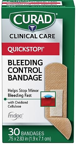 CURAD QuickStop! Flex-Fabric Bandages, 0.75x2.83 Inch, 30/Box, One Box