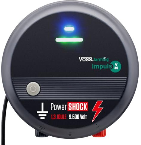 VOSS.farming 230V Weidezaungerät Impuls V30, 9.500V schlagstarkes Elektrozaungerät für Weidezäune