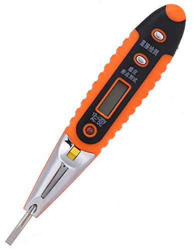 Contacto Tester de Voltaje Digital Electrical Voltaje Detector Pen 12-220V AC/DC Inductive Electric Tester Home Tool with LED Display