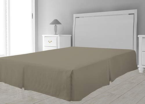 Intemporel Cache sommier Microfibre, Polyester, Taupe, 160x200 cm