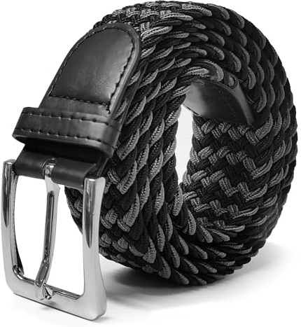 Glamexx24 Elastischer Gürtel Herren Damen Unisex Dehnbarer Geflochtener Stoffgürtel, Breite 3.5cm