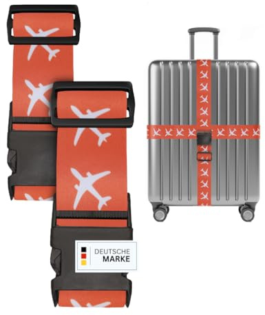Wenter.S Koffergurte – Auffälliges Kofferband Motiv orange, passend für alle Koffer